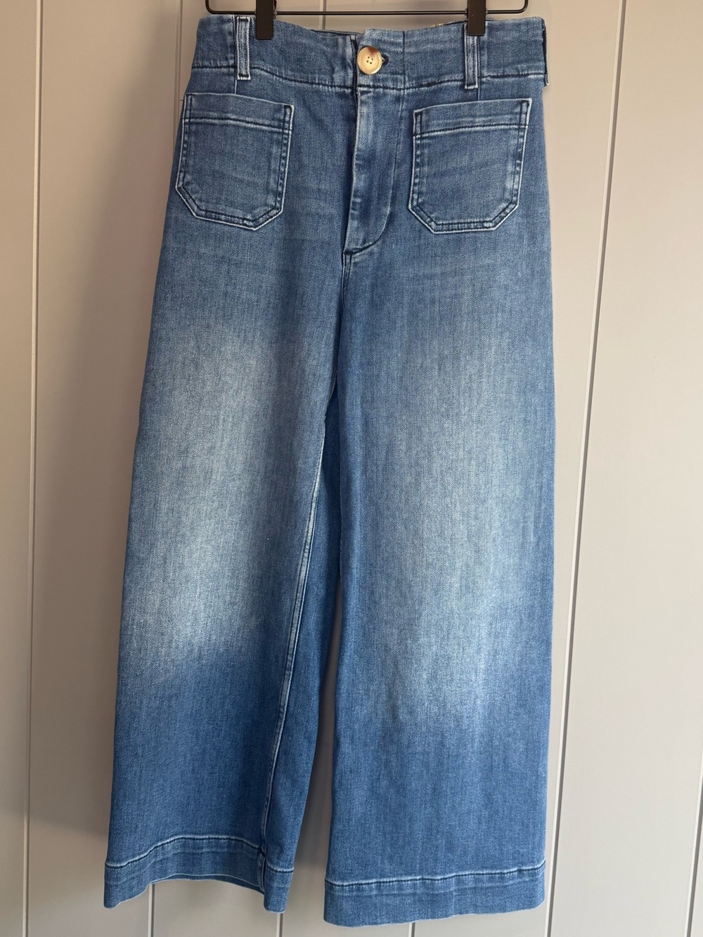 Maeve The Collette Cropped High-Rise Wide-Leg Jean Size 27 Anthropologie Stretch - Picture 5 of 15